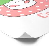 ピンクのイチゴクラシック牛Tシャツ ポスター (角)