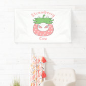 ピンクのイチゴクラシック牛Tシャツ 横断幕 (インサイチュ)