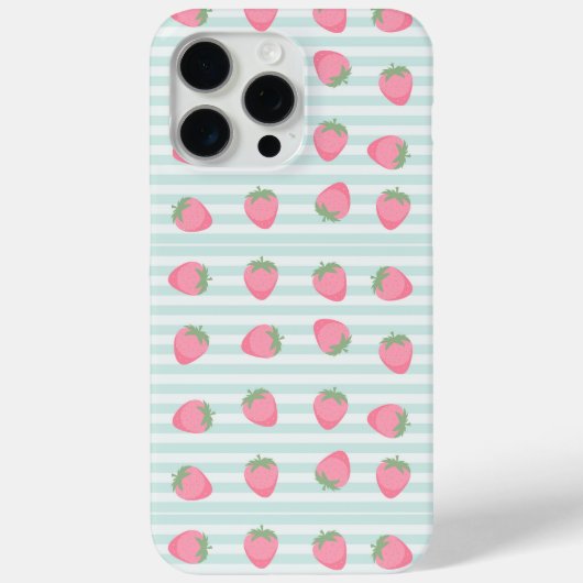 ピンクのイチゴストライプ Case-Mate iPhoneケース (裏面)