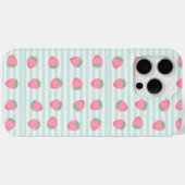 ピンクのイチゴストライプ Case-Mate iPhoneケース (裏面 (横))