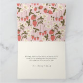 ピンクのイチゴ折り畳みサンキューカード サンキューカード (内部)