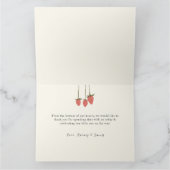 ピンクのイチゴ折り畳みサンキューカード サンキューカード (内部)