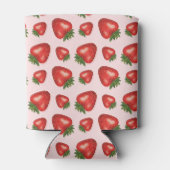 ピンクのイチゴ果柄と名前をカスタムする 缶クーラー (裏面)