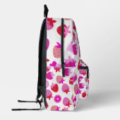 ピンクのイチゴ畑サマーフルーツ プリントバックパック (左)