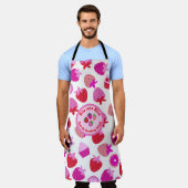 ピンクのイチゴ畑サマーベーカリー果実 エプロン (着用した状態)
