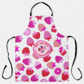 ピンクのイチゴ畑サマーベーカリー果実 エプロン (正面)