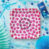 ピンクのイチゴ畑サマーベーカリー果実 ペーパープレート (パーティー)