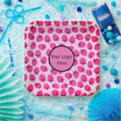 ピンクのイチゴ畑サマーベーカリー果実 ペーパープレート (パーティー)