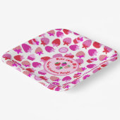 ピンクのイチゴ畑サマーベーカリー果実 ペーパープレート (傾斜あり)