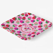 ピンクのイチゴ畑サマーベーカリー果実 ペーパープレート (傾斜あり)