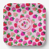 ピンクのイチゴ畑サマーベーカリー果実 ペーパープレート (正面)