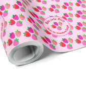 ピンクのイチゴ畑サマーベーカリー果実 ラッピングペーパー (ロールコーナー)