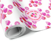 ピンクのイチゴ畑サマーベーカリー果実 ラッピングペーパー (ロールコーナー)