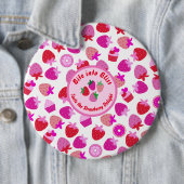 ピンクのイチゴ畑サマーベーカリー果実 缶バッジ (インサイチュ)