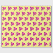 ピンクのイチゴ畑夏かわいいフルーツ ラッピングペーパー (フラット)