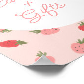 ピンクのイチゴ誕生日パーティーカードとギフト ポスター (角)