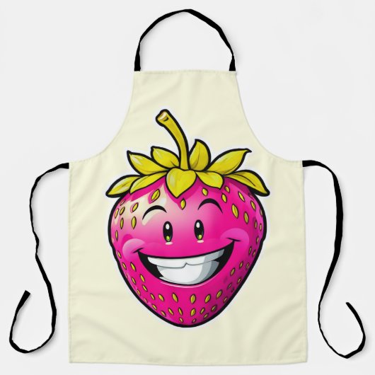 ピンクのイチゴ エプロン (正面)