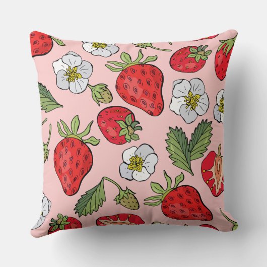ピンクのイチゴ クッション (裏面)