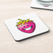 ピンクのイチゴ コースター (左側)