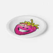 ピンクのイチゴ ペーパープレート (アングル)