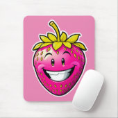 ピンクのイチゴ マウスパッド (マウス)