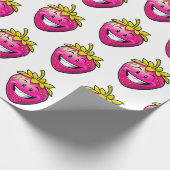 ピンクのイチゴ ラッピングペーパー (角)