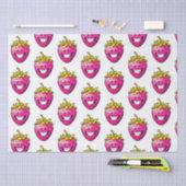 ピンクのイチゴ 薄葉紙 (クラフト)