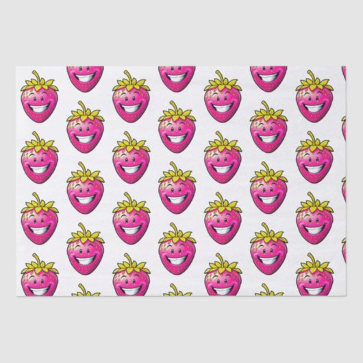 ピンクのイチゴ 薄葉紙 (正面)