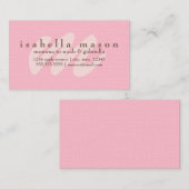 ピンクのイニシャル|のお母さんカード コーリングカード (正面/裏面)