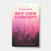 ピンクのイベントスタッフバッジ(コンサートまたはフェスティバル) バッジ (Back)