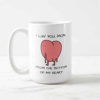 ピンクのイラストがかわいい母の日グッズ Funny I Luv You Mum コーヒーマグカップ