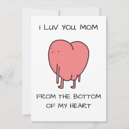 ピンクのイラストが可愛い母の日メッセージ Funny Luv You Mom シーズンカード