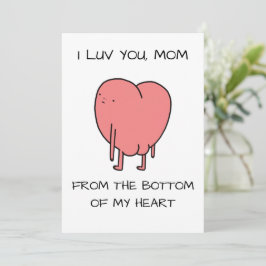 ピンクのイラストが可愛い母の日メッセージ Funny Luv You Mom シーズンカード