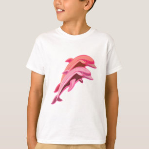 ピンクのイルカのデザインの子供のTシャツ Tシャツ