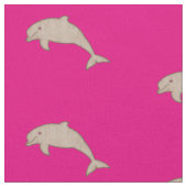 ピンクのイルカのヴィンテージのセピア色 ファブリック (クローズアップ)