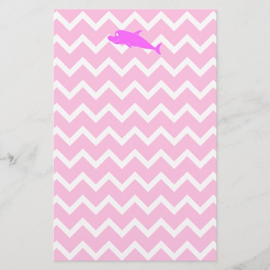 ピンクのイルカ 便箋 (正面)