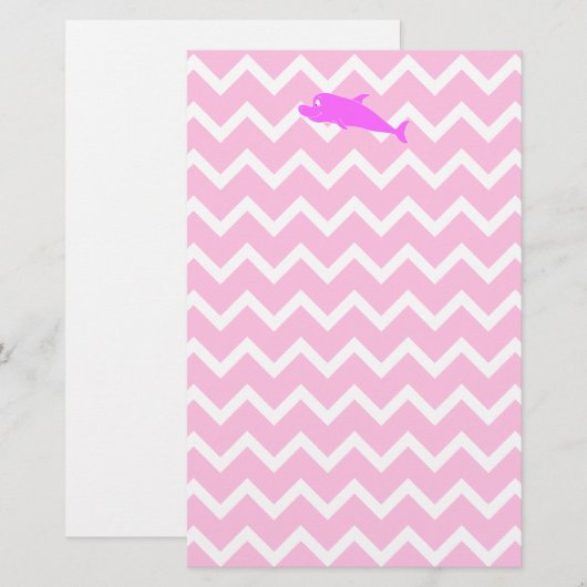 ピンクのイルカ 便箋 (正面/裏面)