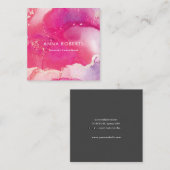 ピンクのインキーの四角い名刺 スクエア名刺 (正面/裏面)