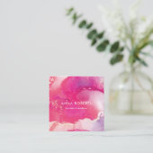 ピンクのインキーの四角い名刺 スクエア名刺 (スタンド正面)