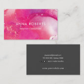 ピンクのインク色の名刺 名刺 (正面/裏面)