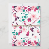 ピンクのインスピレーションの花柄の結婚式招待状 招待状 (裏面)