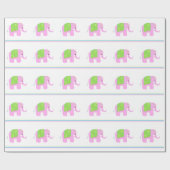 ピンクのインドゾウ ラッピングペーパー (フラット)