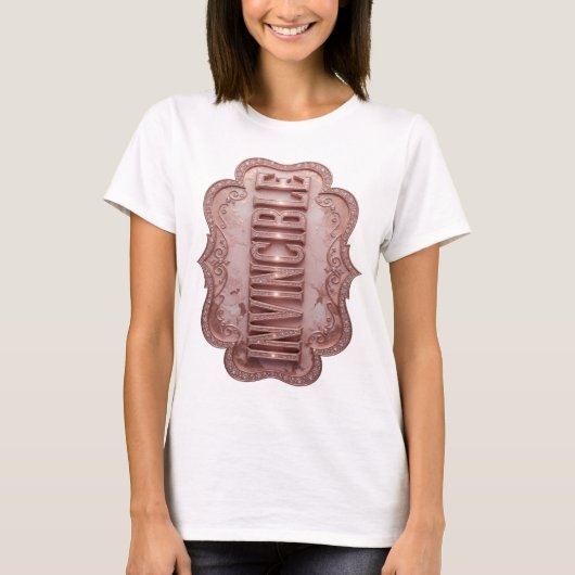 ピンクのインビジブルプリント Tシャツ (正面)