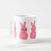 ピンクのイースターのウサギ コーヒーマグカップ (正面左)