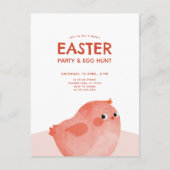 ピンクのイースターの鶏 ポストカード (正面)