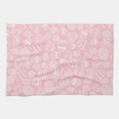ピンクのイースターエッグパターン |休日 キッチンタオル (横)