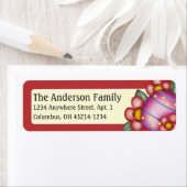 ピンクのイースターエッグ赤い花イースター住所 シール (インサイチュ)