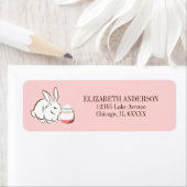 ピンクのイースターバニーと卵住所 シール (インサイチュ)