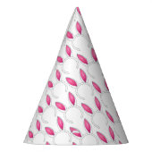 ピンクのイースターバニーラビットイヤーベビーシャワー動物 パーティーハット (左)