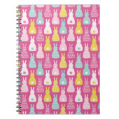 ピンクのイースターバニーラビットパターン ノートブック (正面)